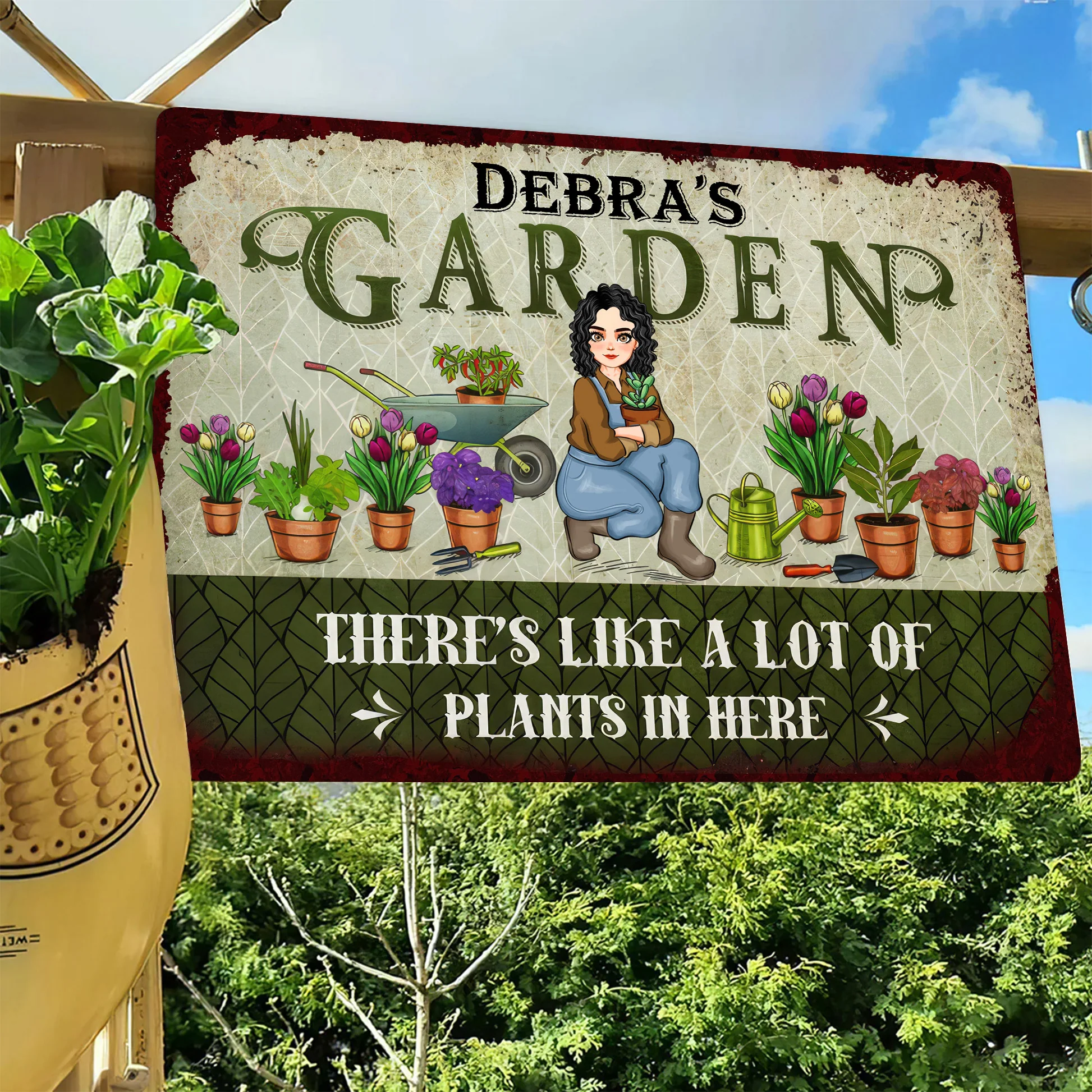 There's Like A Lot Of Plants In Here - Personalized Metal Sign - Gift For Mom, Mother's Day, Gardening Lovers, For Me Gift | GR17 NA94