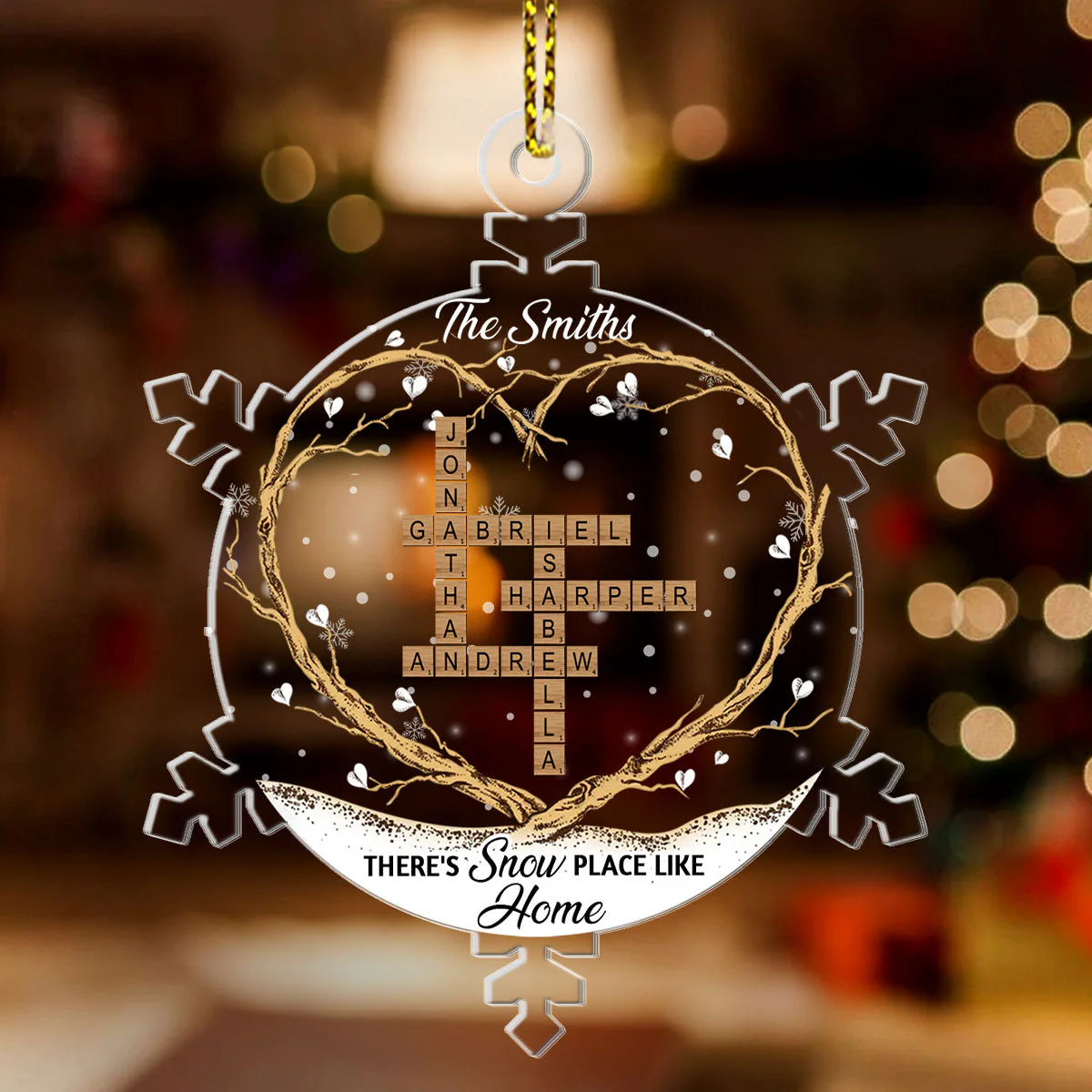 There's Snow Place Like Home Family - Personalized Acrylic Ornament - Image 2