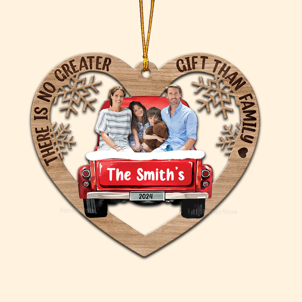 Thers Is No Greater Gift Than Family - Gift For Family - Personalized Wood Ornament - NA94 - Image 2