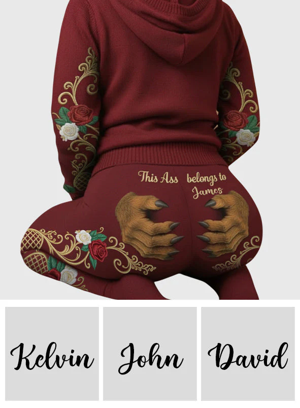 This Ass Belongs To Him - Personalized Hoodie and Leggings - Gift For Her, Couple HH01 - Image 10