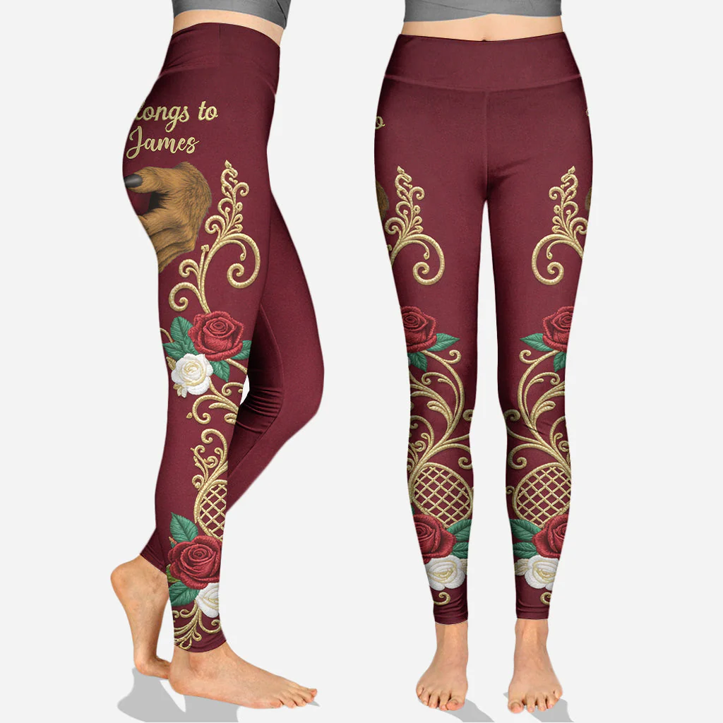 This Ass Belongs To Him - Personalized Hoodie and Leggings - Gift For Her, Couple HH01 - Image 3