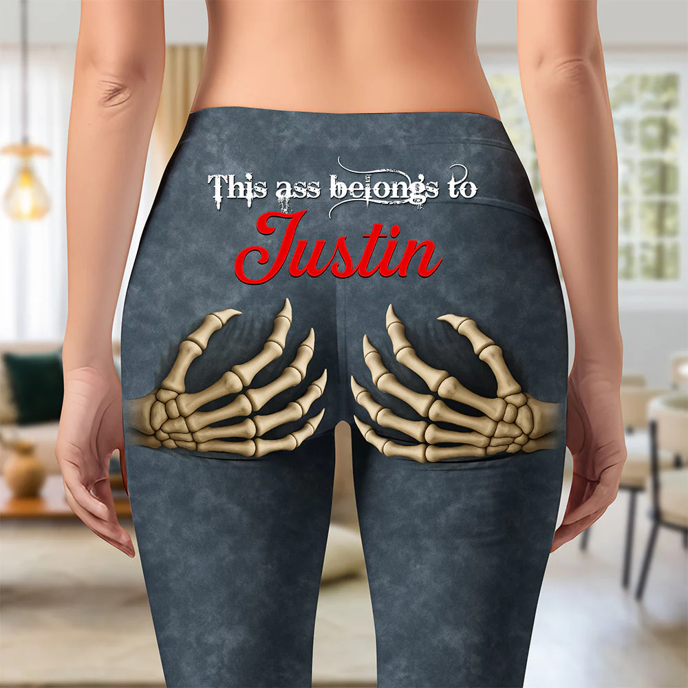 This Ass Belongs To Him - Personalized Leggings - Gift For Her HH01 - Image 3