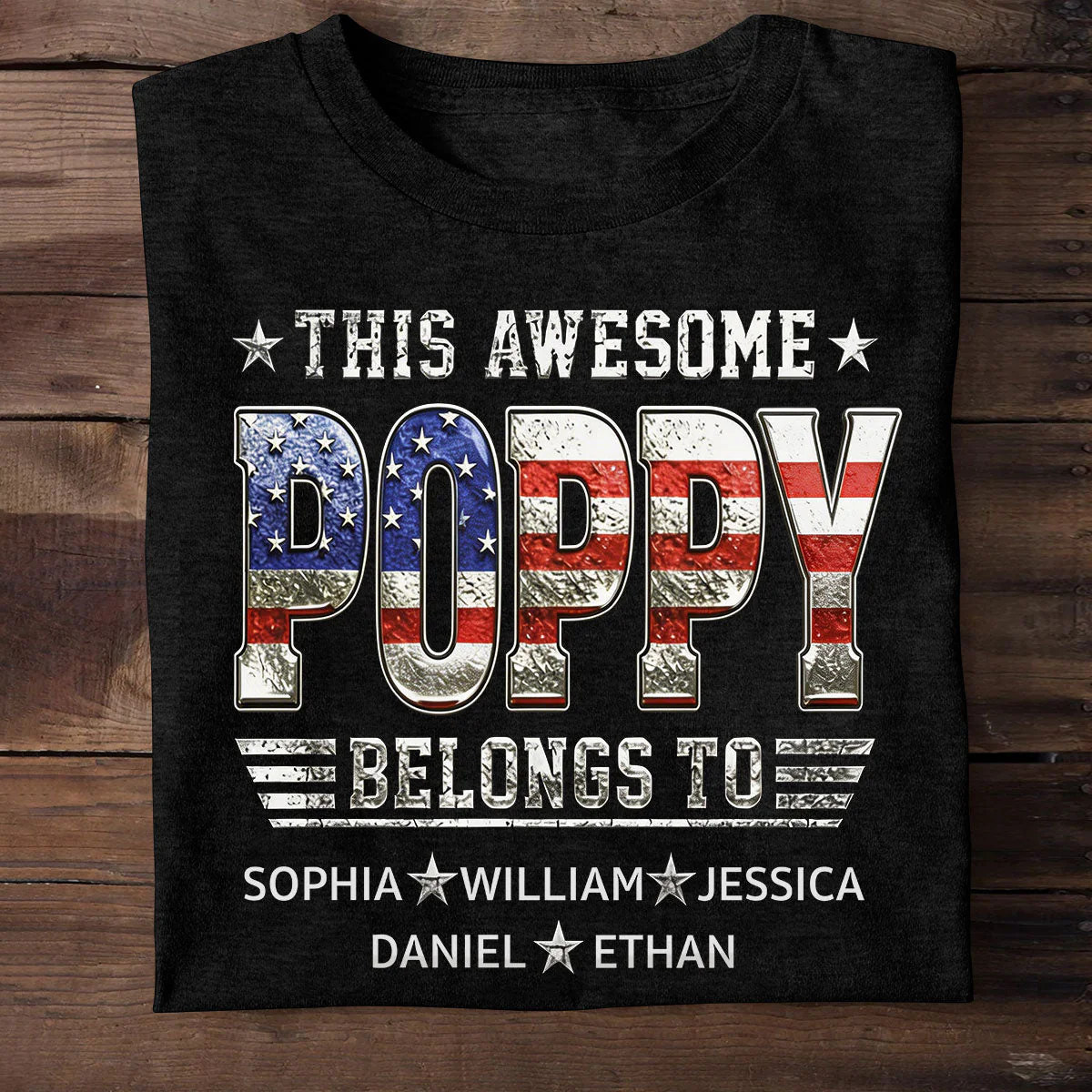 This Awesome Poppy Belongs To - Personalized Shirt - Gift For Dad, Grandpa - Image 2
