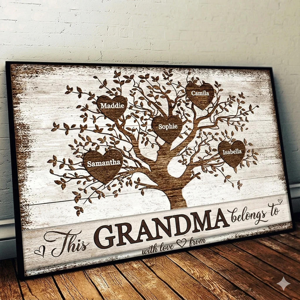 This Grammy Belongs To - Personalized Canvas Poster - Gift For Mom, Grandma - Image 2