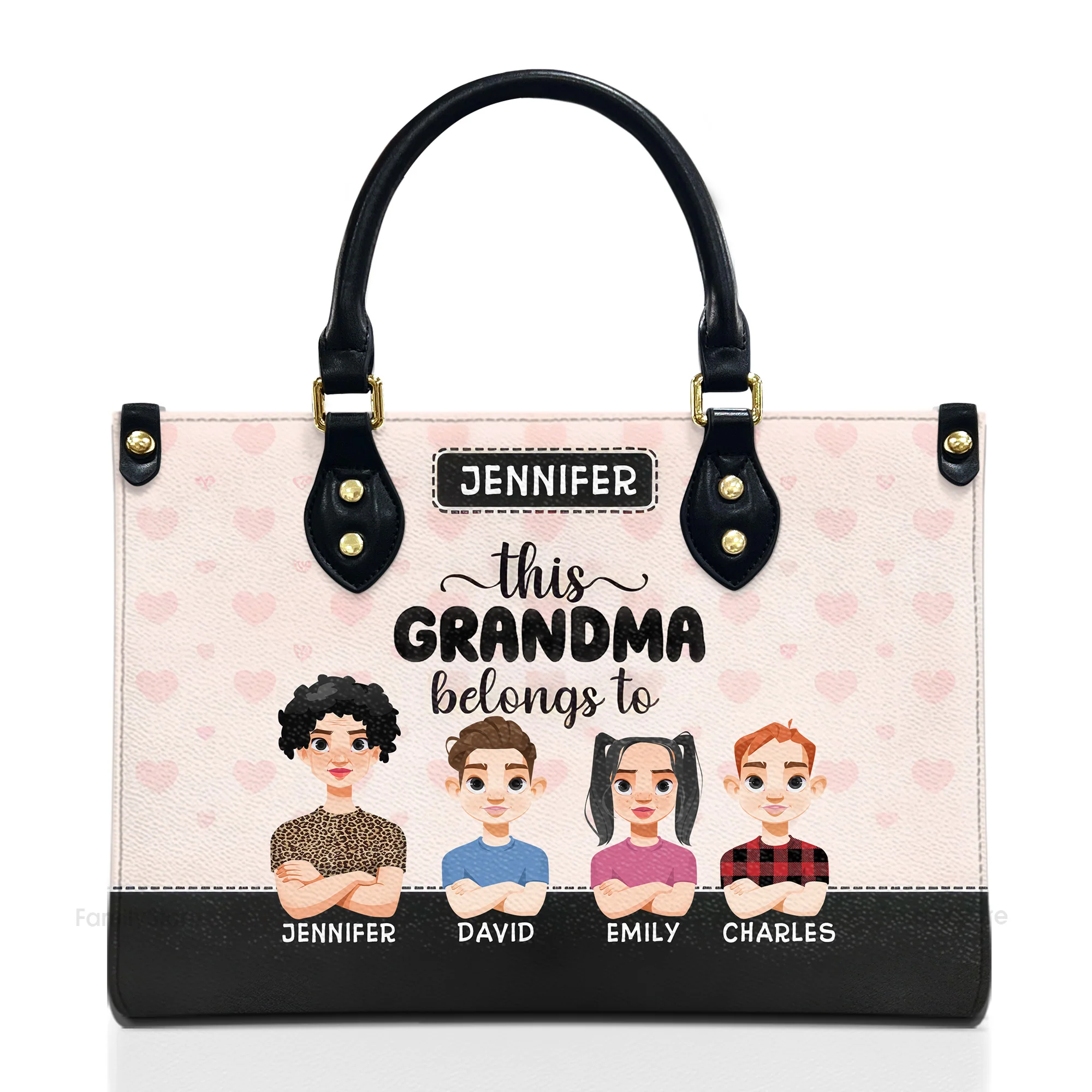 This Grandma Belongs To Us - Personalized Leather Bag - Gift For Mother, Grandma, Grandmother, Mother's Day | CL50 NA94