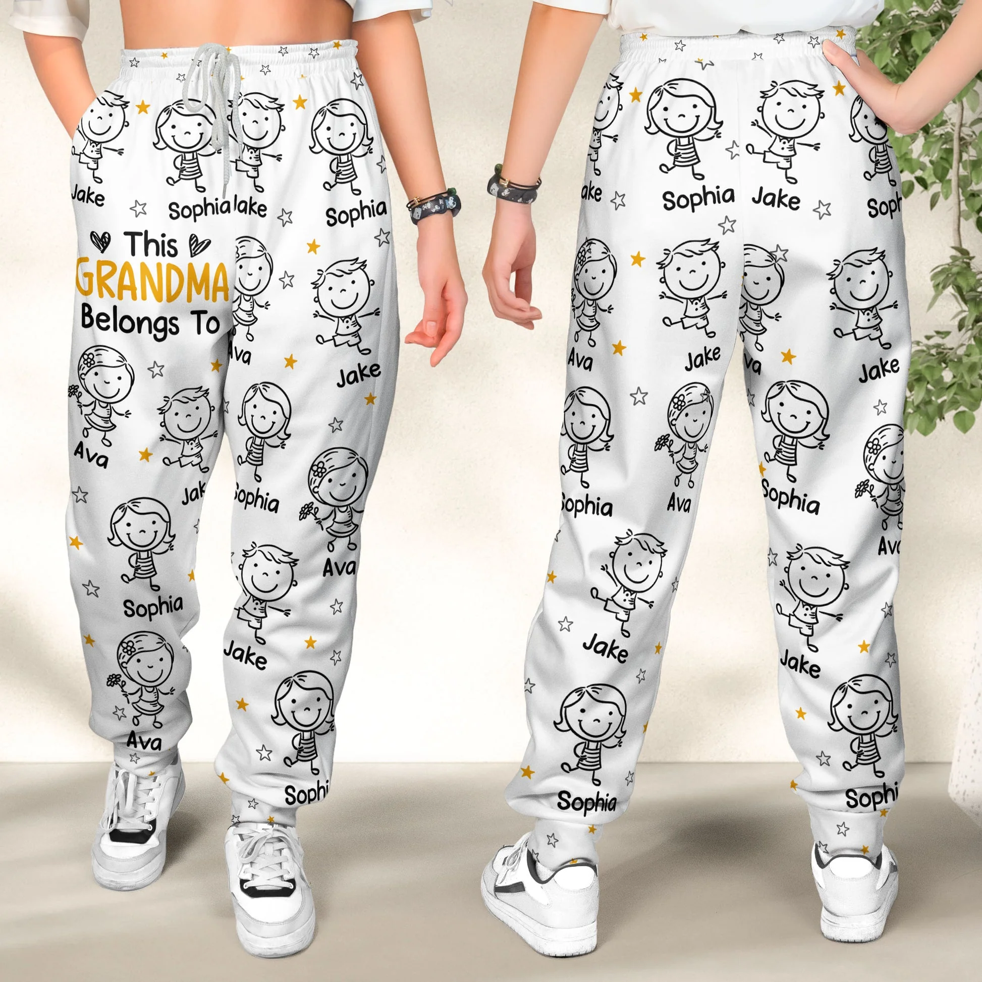 This Grandpa Grandma Belongs To Kids - Personalized Sweatpants - Christmas Gift For Family HH01 - Image 2