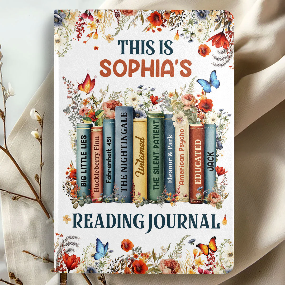 This Is My Reading Journal - Personalized Leather Cover Notebook - Gift For Book Lover, Reader, Her HH01