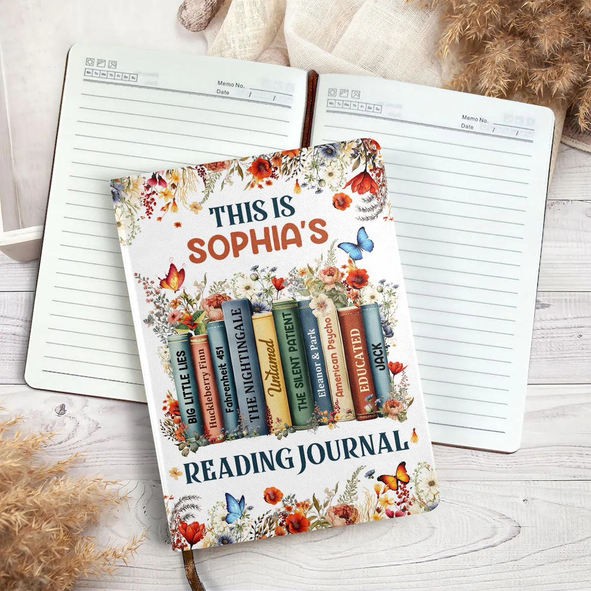 This Is My Reading Journal - Personalized Leather Cover Notebook - Gift For Book Lover, Reader, Her HH01 - Image 4