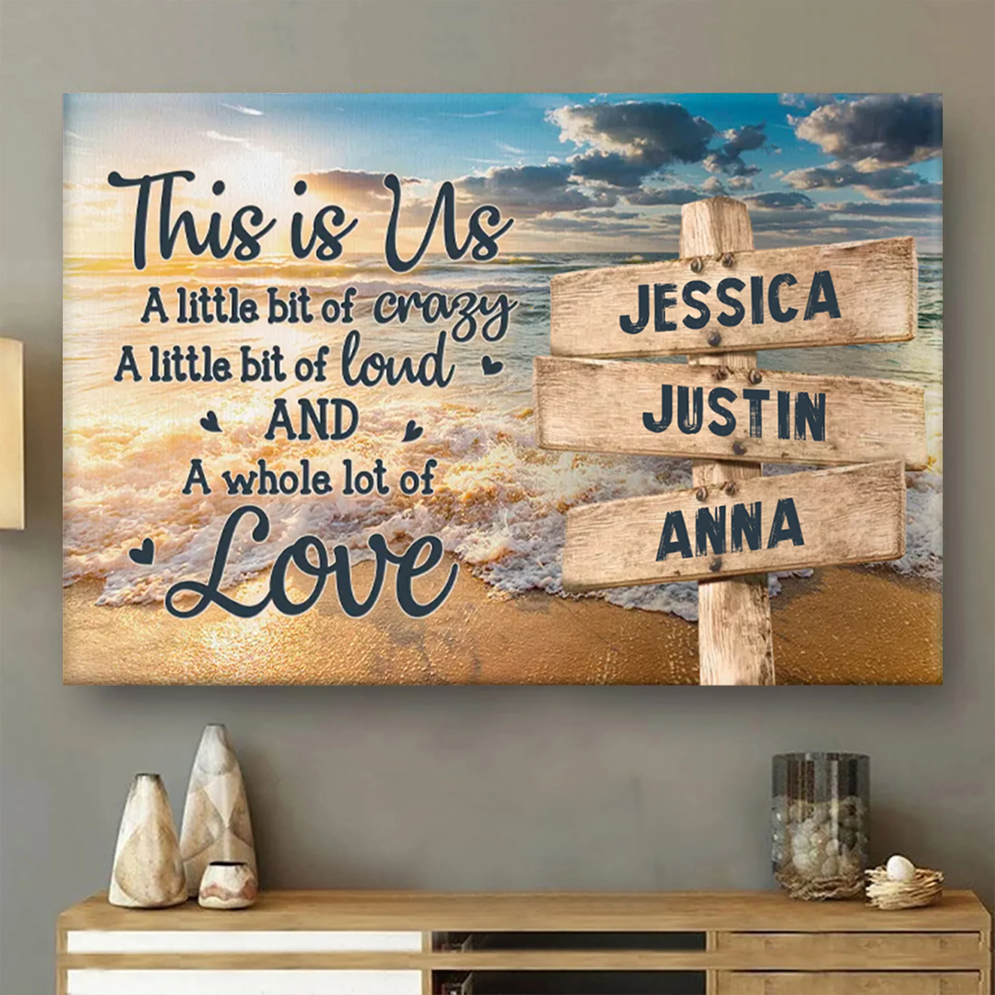 This Is Us A Whole Lot Of Love - Gift For Dad, Grandfather - Personalized Canvas Poster - Image 4