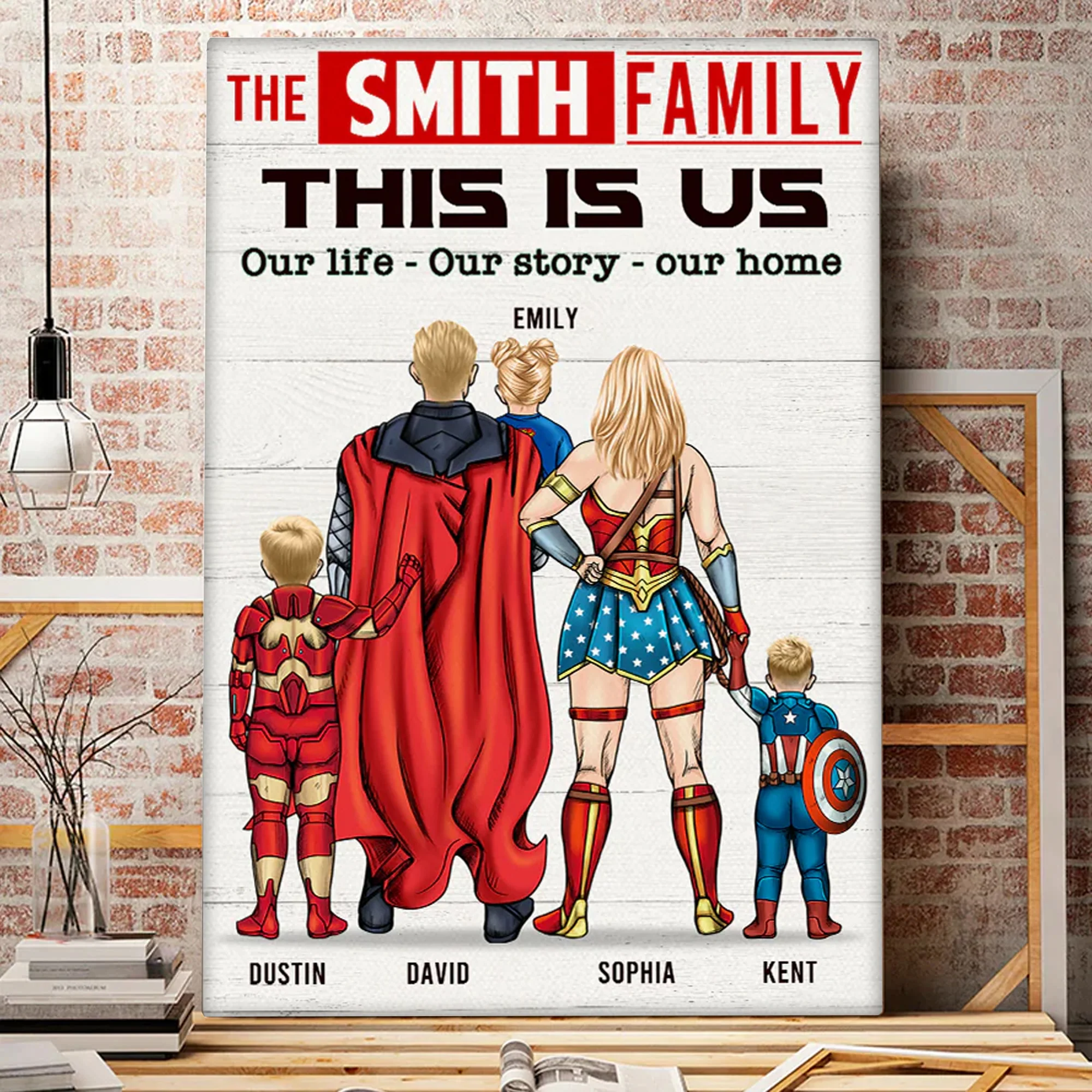 This Is Us The Smith Family - Gift For Dad, Grandfather - Personalized Canvas Poster - Image 3