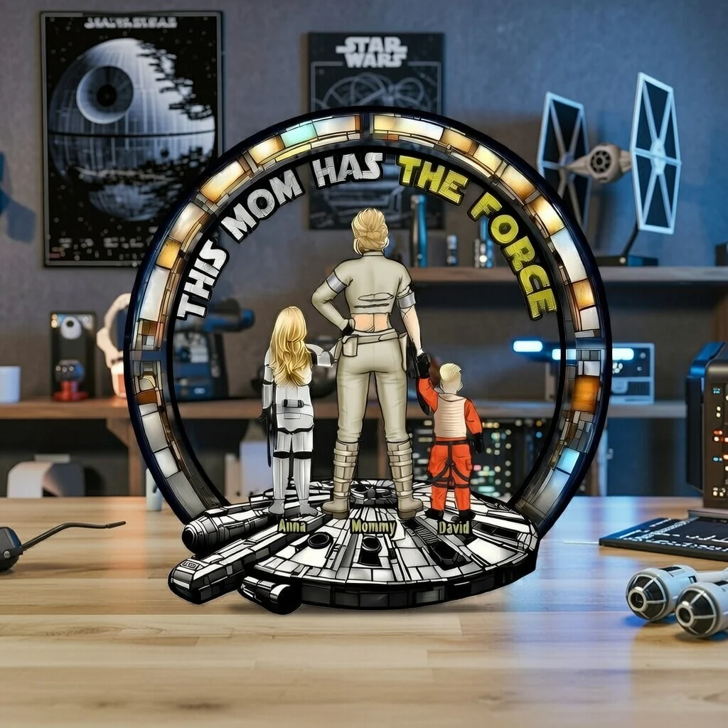 This Mom Has The Force - Personalized Shape Acrylic Plaque - Gift For Mom - Image 2