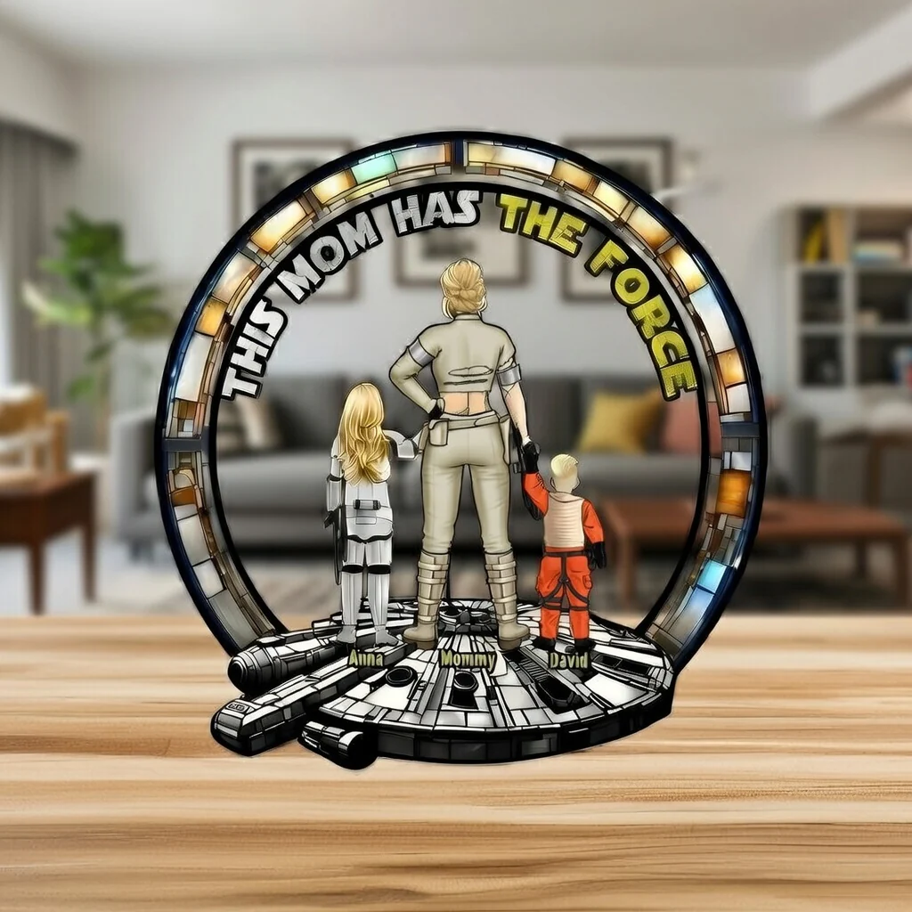 This Mom Has The Force - Personalized Shape Acrylic Plaque - Gift For Mom - Image 3