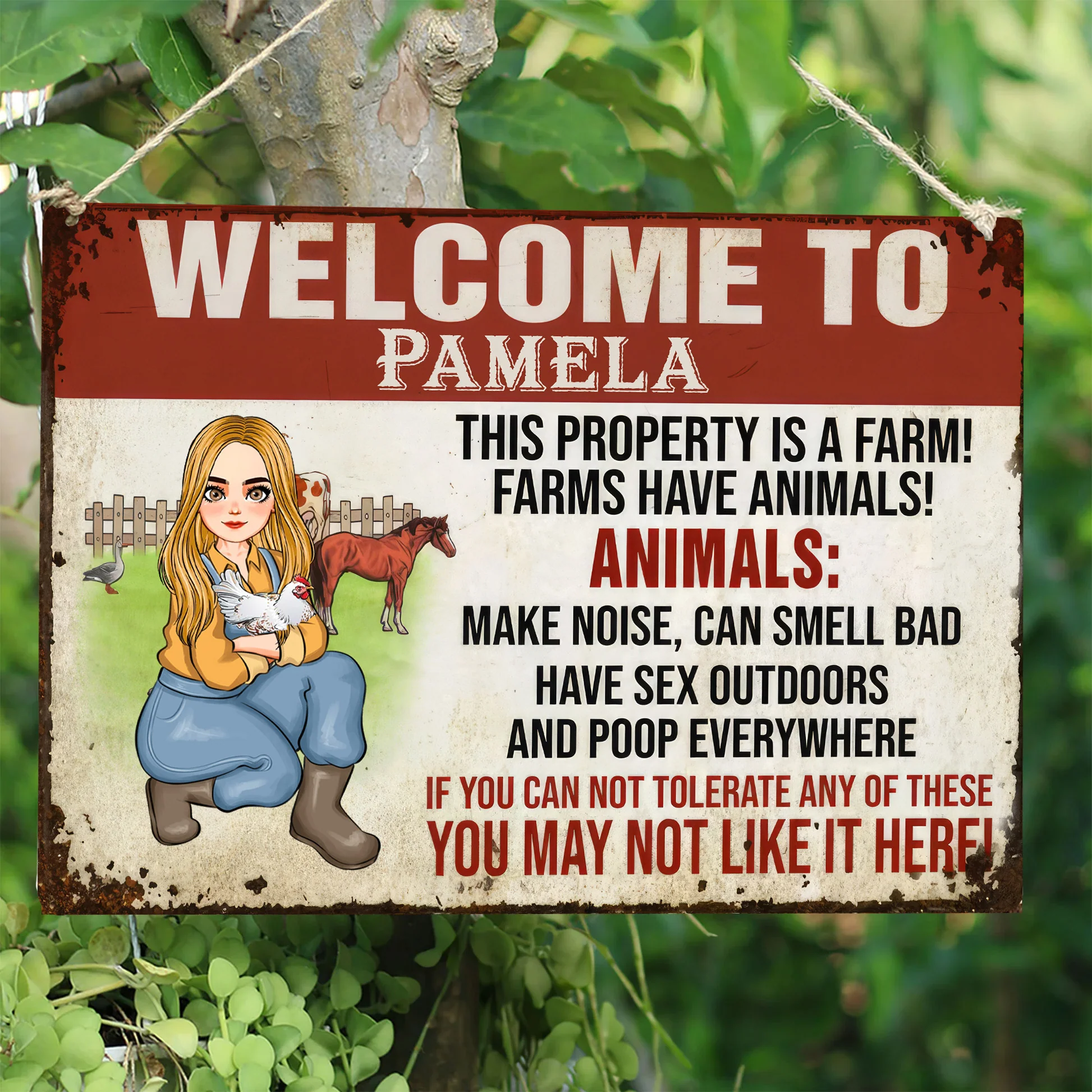This Property Is A Farm - Personalized Metal Sign - Funny Gifts For Farmer, Gifts For Chicken Lover | GR17 NH96 - Image 4