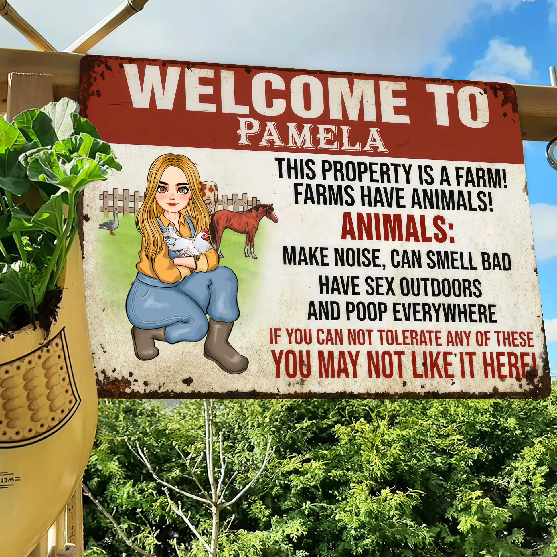 This Property Is A Farm - Personalized Metal Sign - Funny Gifts For Farmer, Gifts For Chicken Lover | GR17 NH96 - Image 5