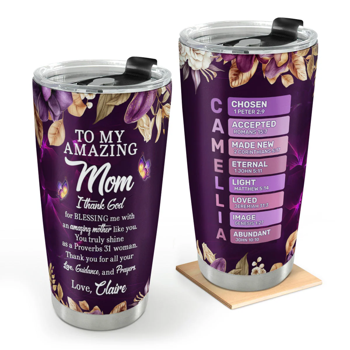 To My Amazing Mom - Personalized Stainless Steel Tumbler - Gift For Her | HN02