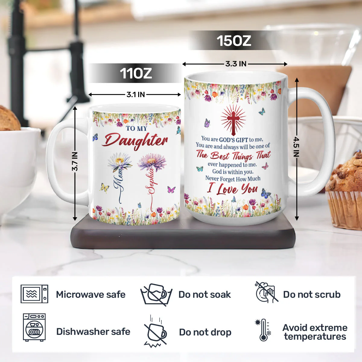 To My Daughter - Personalized Mug - Christian Gift For Daughter BA01 - Image 4