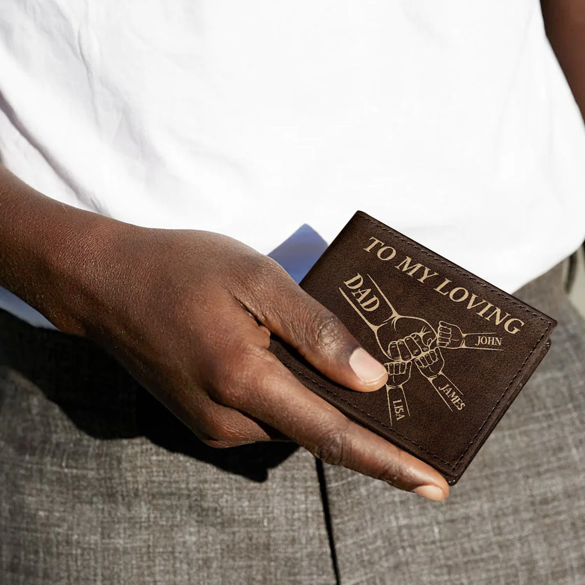 To My Loving Dad - Personalized Folded Wallet For Men - Image 3