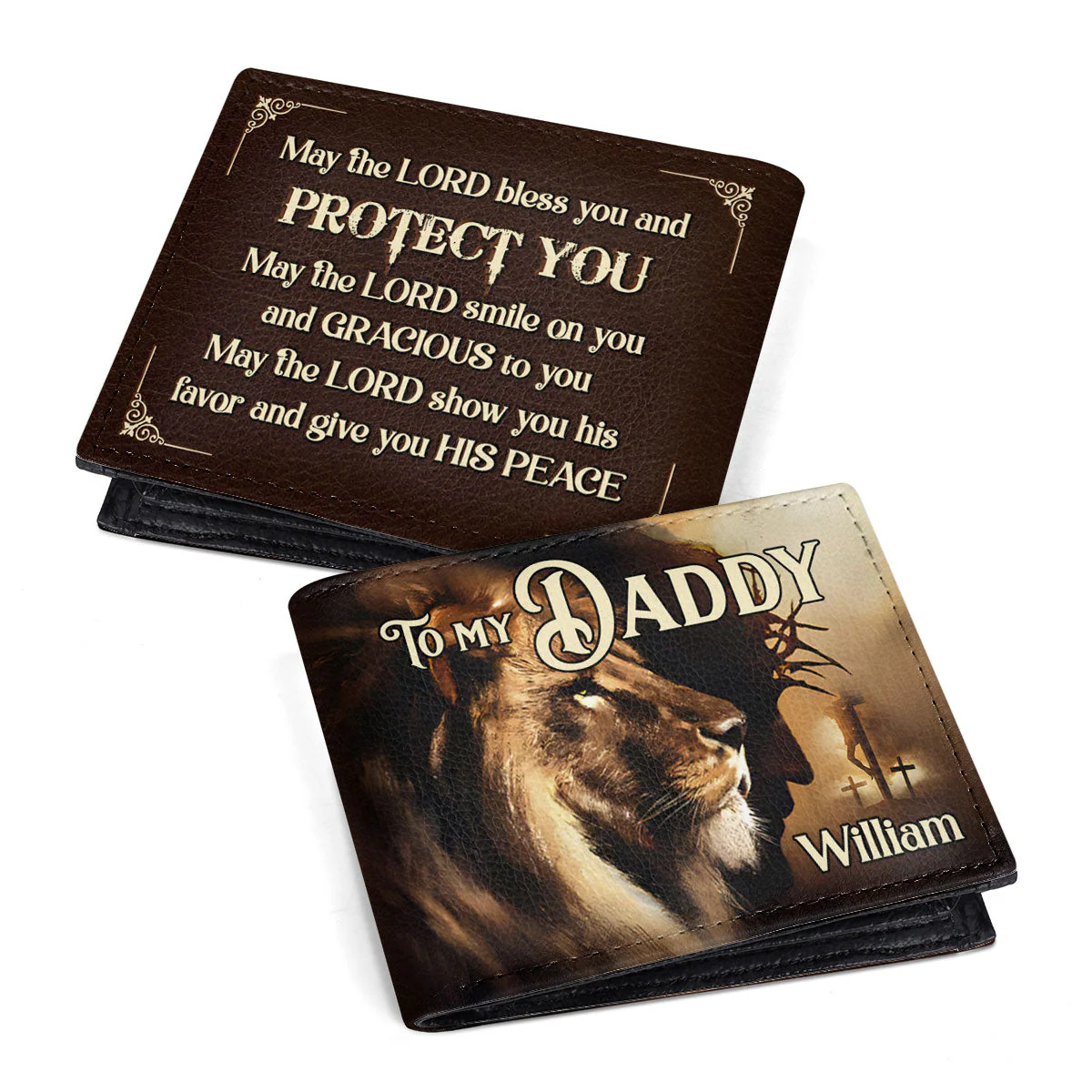 To My Loving Dad - Personalized Folded Wallet For Men
