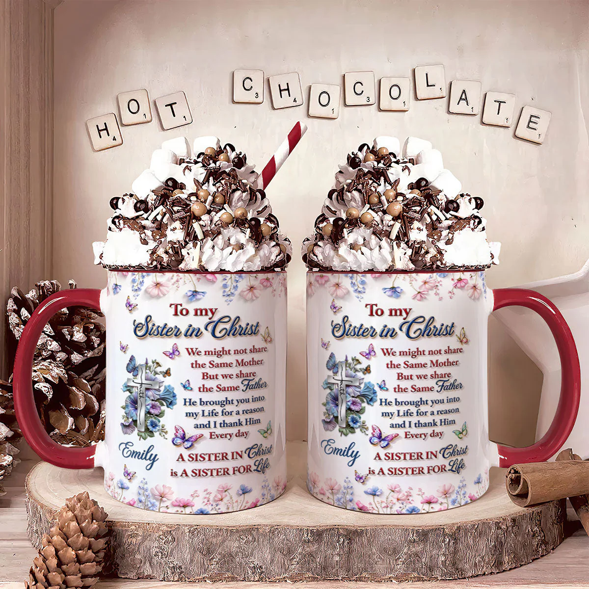 To My Sister In Christ Personalized Accent Mug - Gift For Her - Image 5