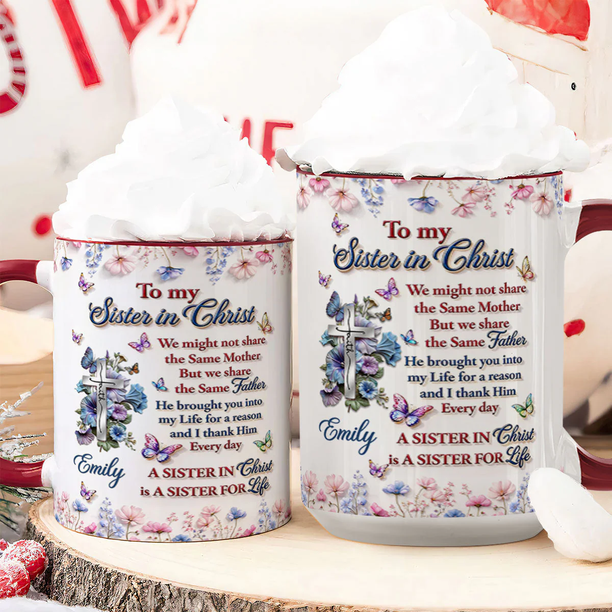 To My Sister In Christ Personalized Accent Mug - Gift For Her - Image 6