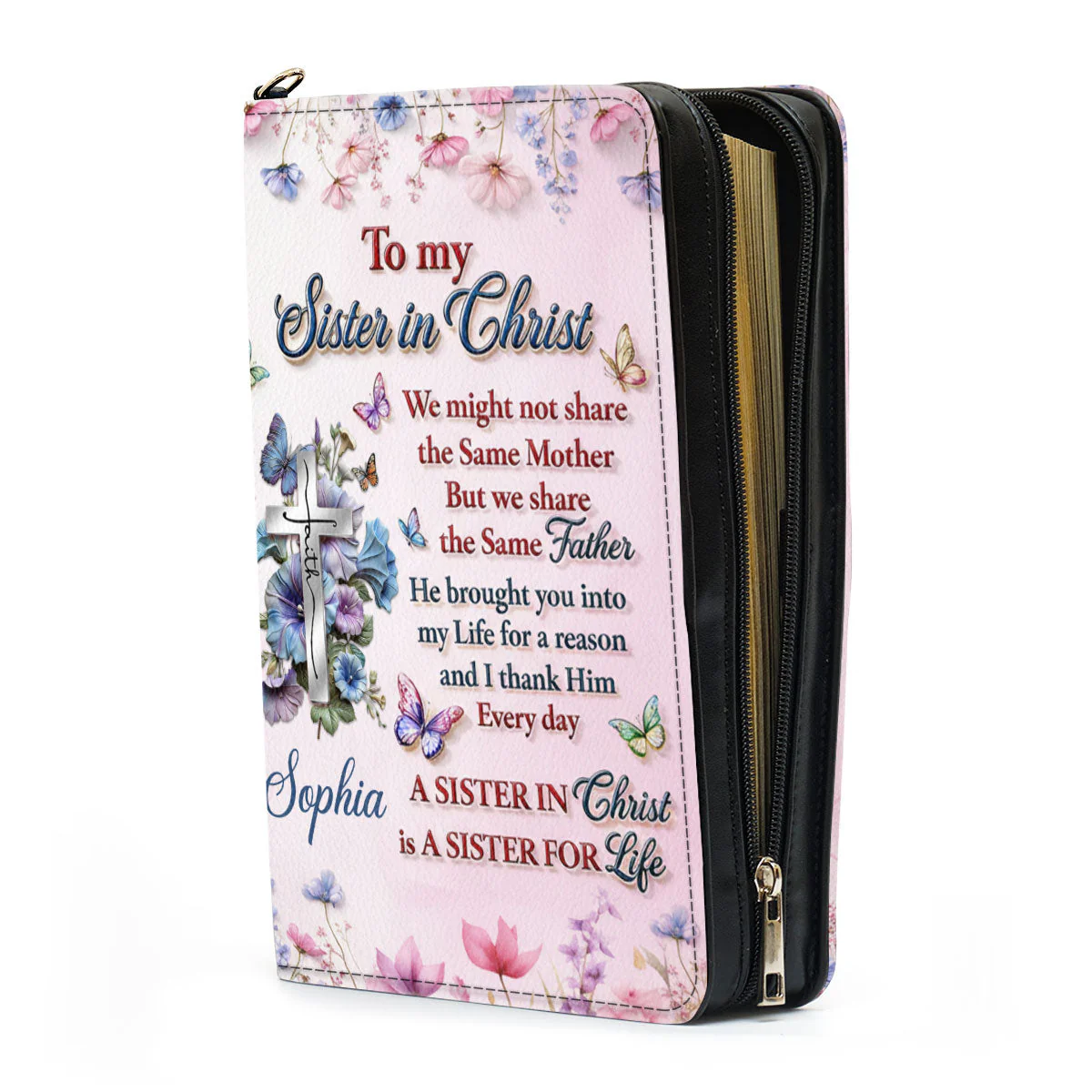 To My Sister In Christ - Personalized Bible Cover - Christant Gift For Sister - Image 3