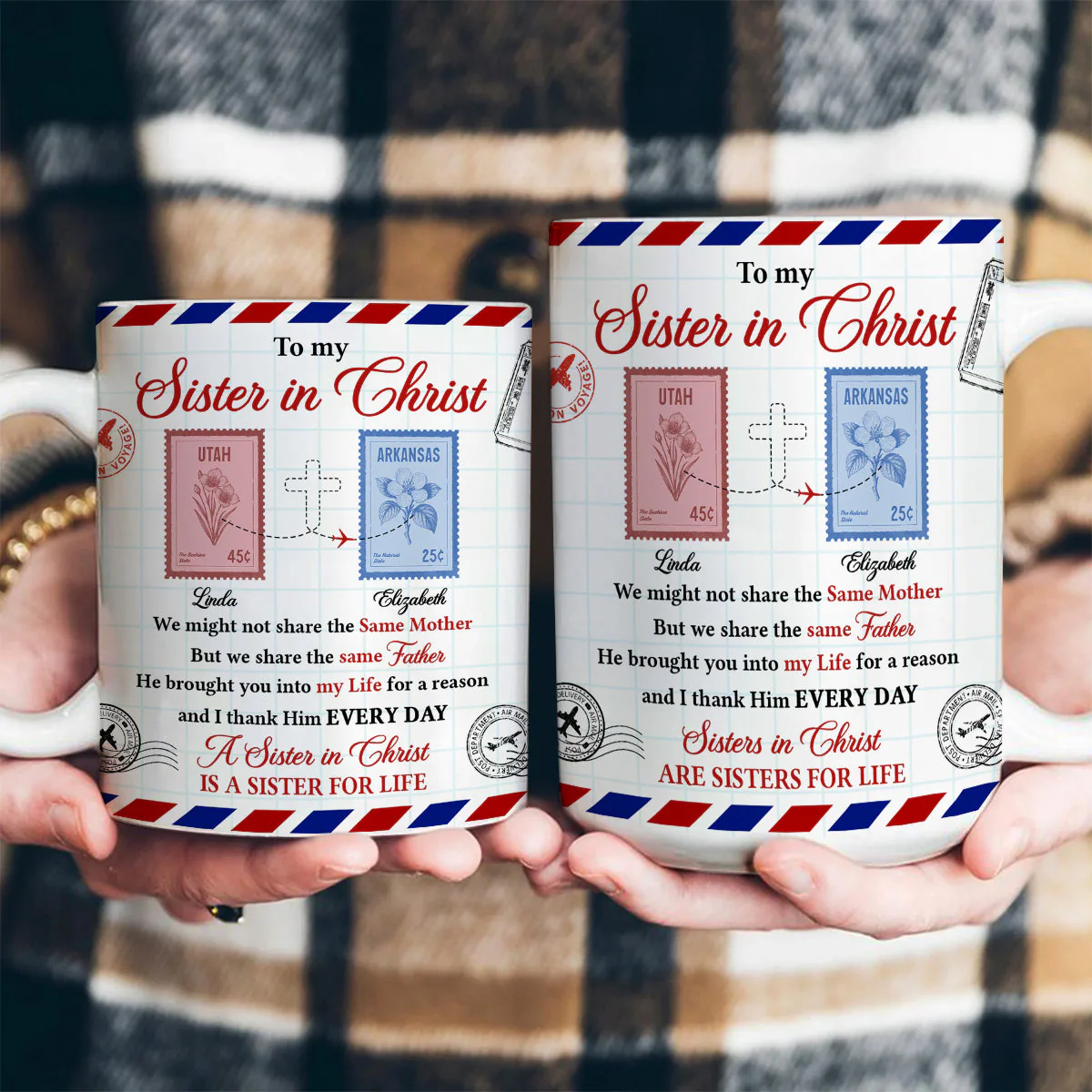 To My Sister In Christ - Personalized Ceramic Coffee Mug - Christian Gift For Sister BA01 - Image 4
