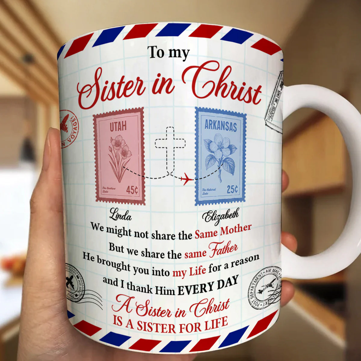 To My Sister In Christ - Personalized Ceramic Coffee Mug - Christian Gift For Sister BA01 - Image 6