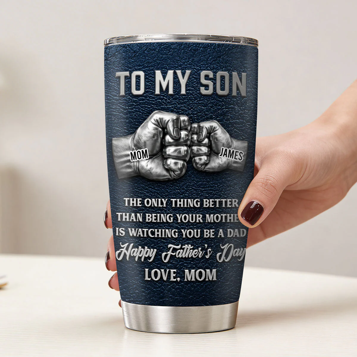 To My Son - Personalized Tumbler - Gift For Dad, Grandpa - Image 2