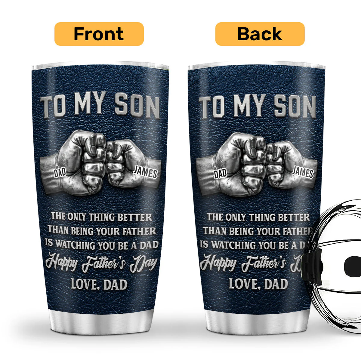 To My Son - Personalized Tumbler - Gift For Dad, Grandpa - Image 3