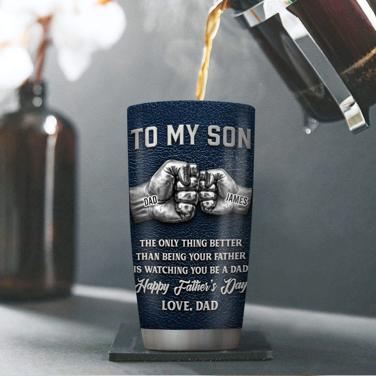 To My Son - Personalized Tumbler - Gift For Dad, Grandpa - Image 5