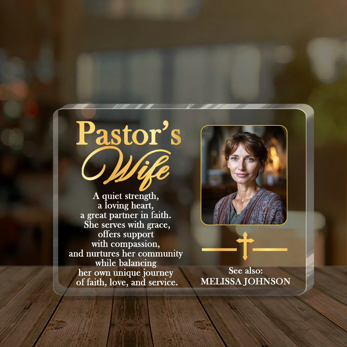 To Our Pastor's Wife - Personalized Custom Shaped Squared Acrylic Plaque TD118 - Image 4