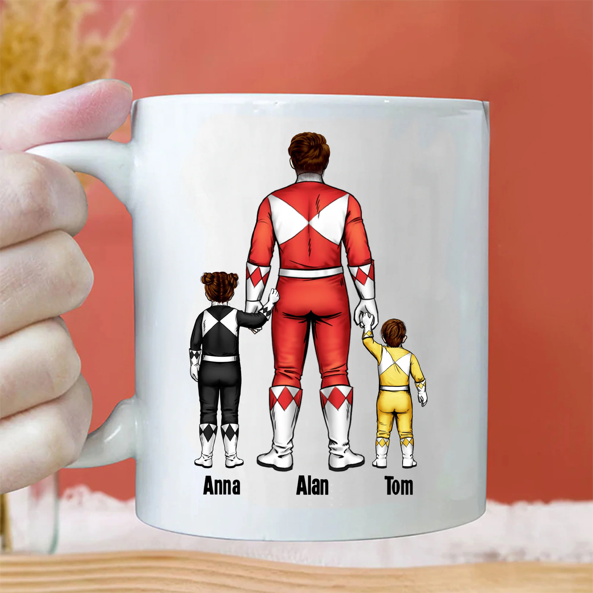 To The World You May Just Be A Dad But To Us You're A Hero - Gift For Dad - Personalized Ceramic Mug - CL21 NA94 - Image 2