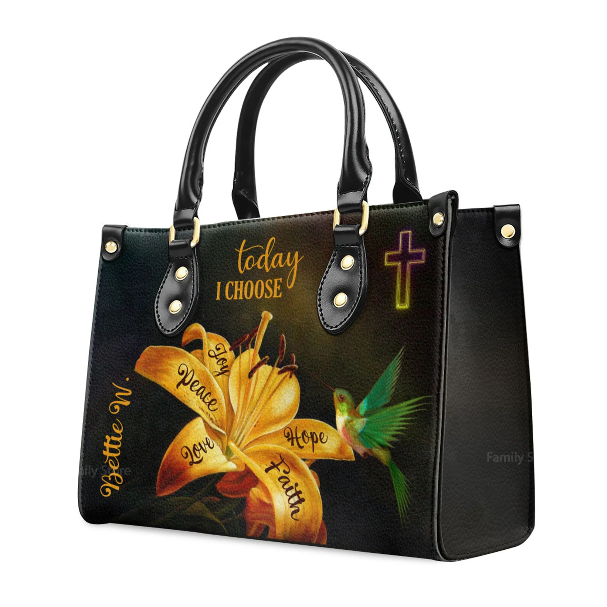 Today I Choose Joy - Awesome Personalized Leather Handbag - AT4081445 - Image 3