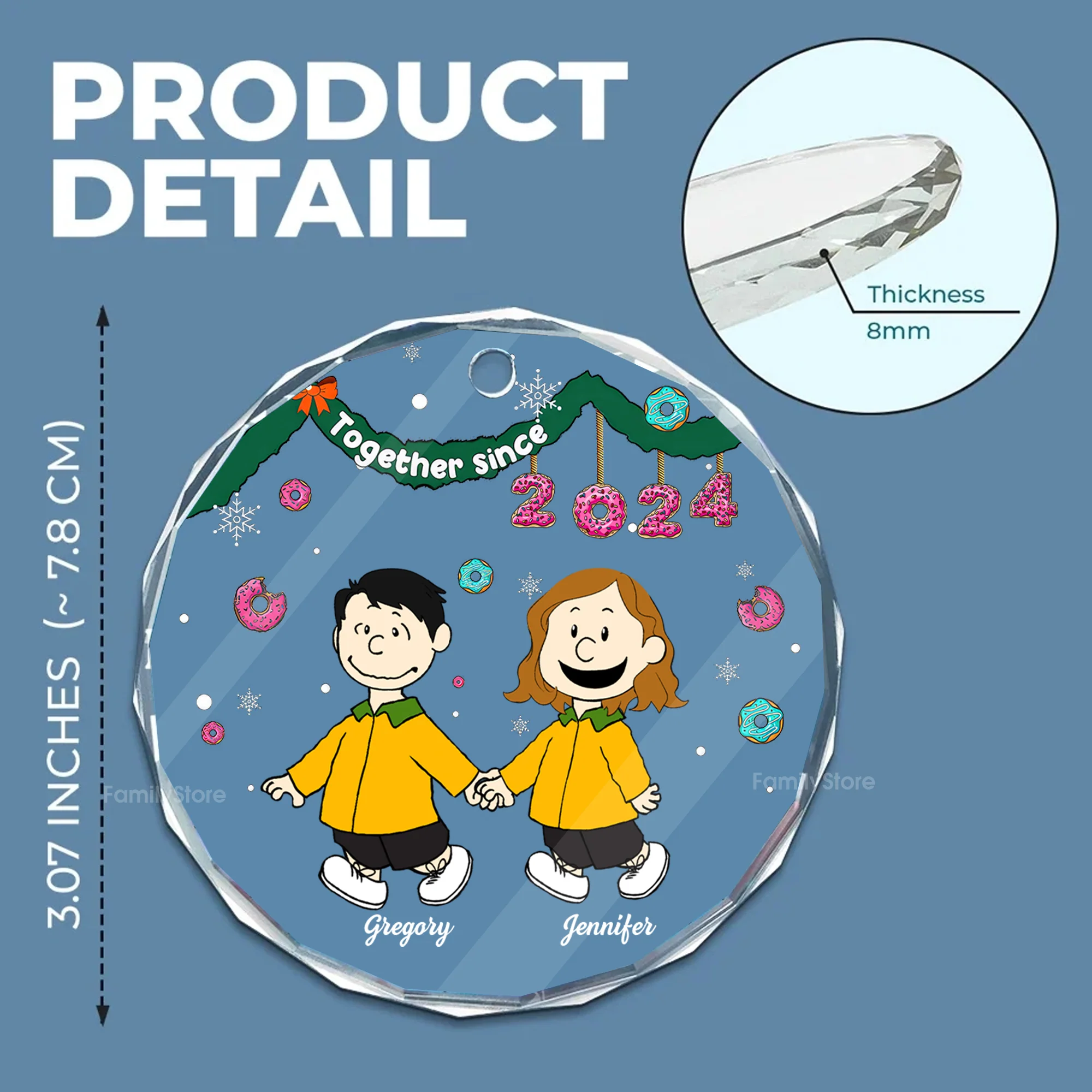 Together Sice Peanut - Personalized Glass Ornament - Gift For Couple, Husband Wife - CL48 NH96 - Image 5
