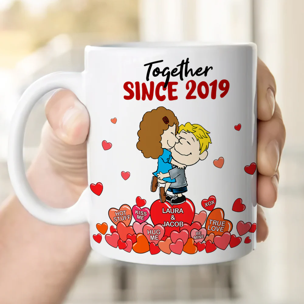 Together Since 2021 Peanut Couple - Personalized Coffee Mug - Gift For Couple, Husband Wife | GR8 NH96 - Image 4