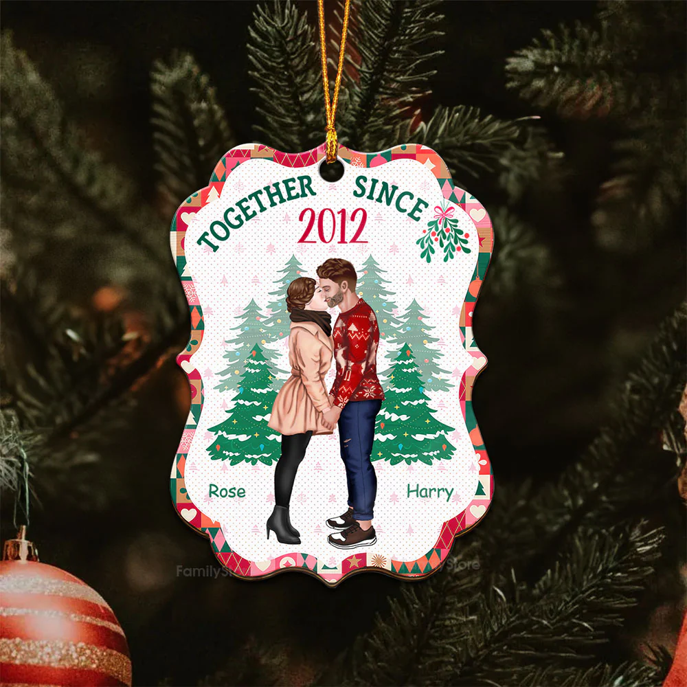 Together Since ... - Gift for Couples - Personalized Wood Ornament - CL30 NH96 - Image 4