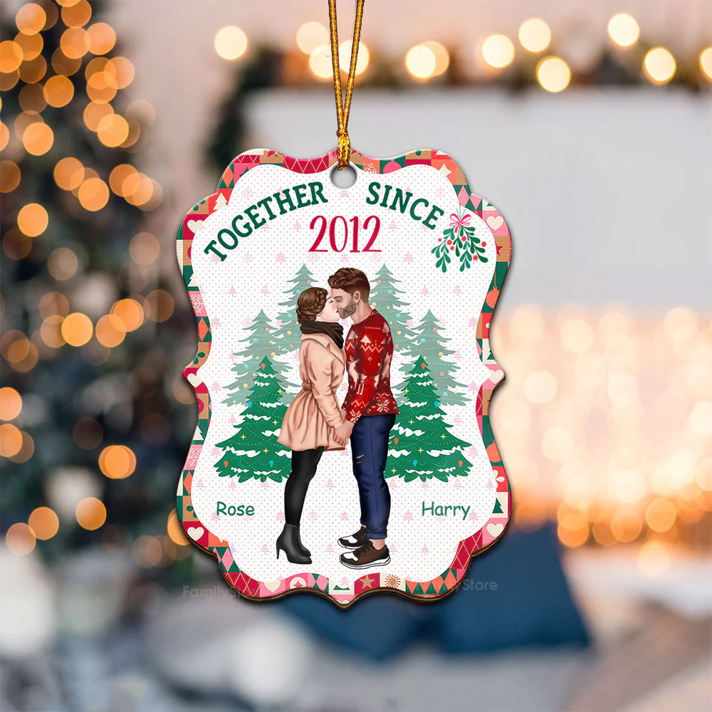 Together Since ... - Gift for Couples - Personalized Wood Ornament - CL30 NH96 - Image 5