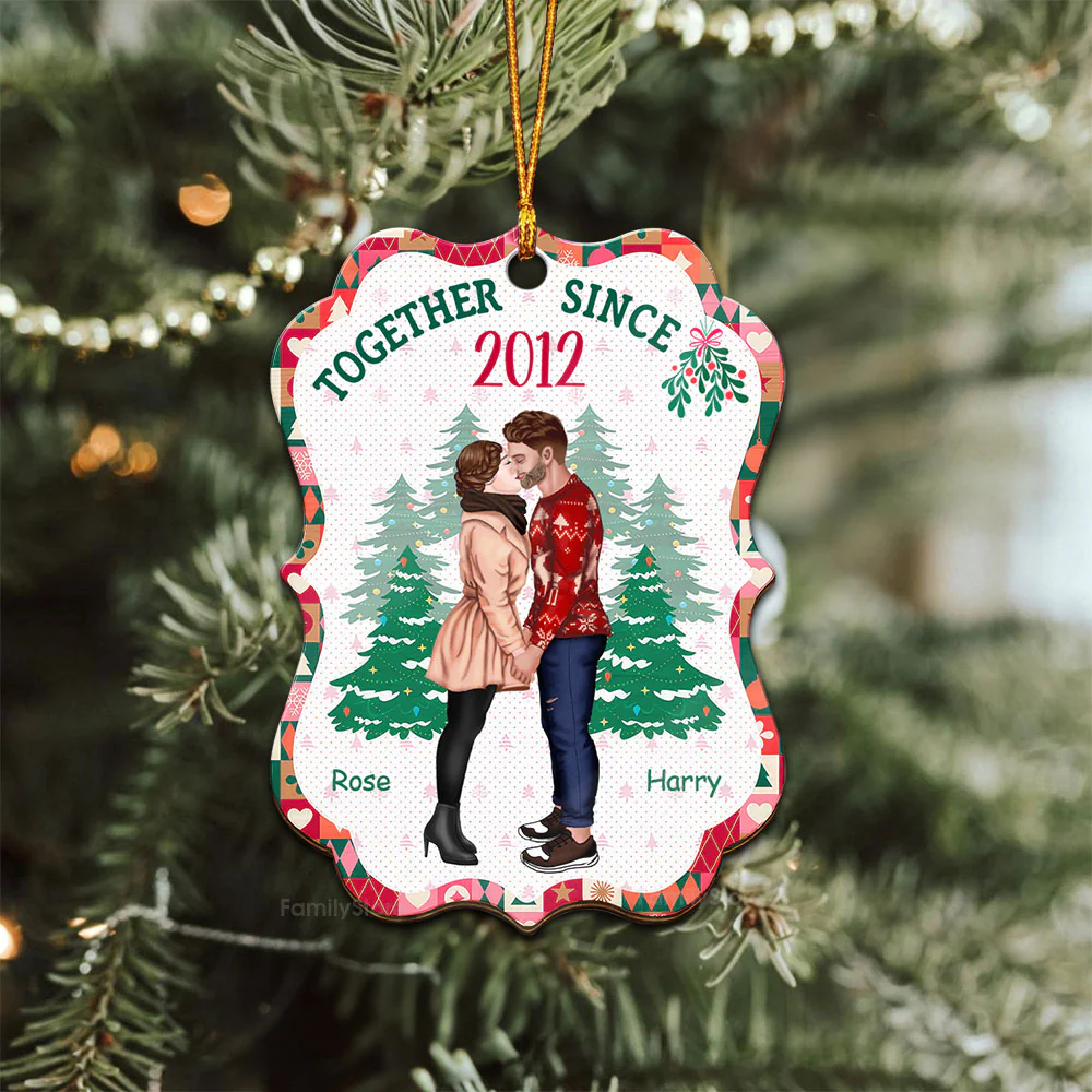 Together Since ... - Gift for Couples - Personalized Wood Ornament - CL30 NH96 - Image 6