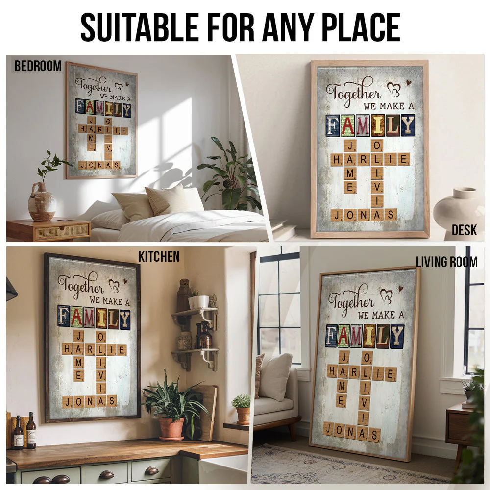 Together We Make A Family - Personalized Canvas Poster - Gift For Grandma, Family Members - Image 3