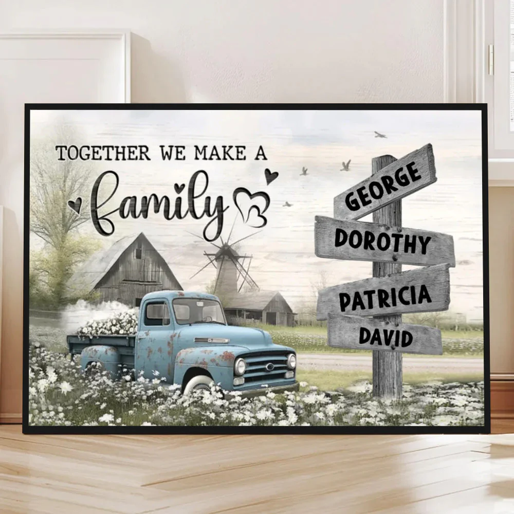 Together We Make A Family - Personalized Poster Canvas - Gifts For Mom and Dad - Image 2