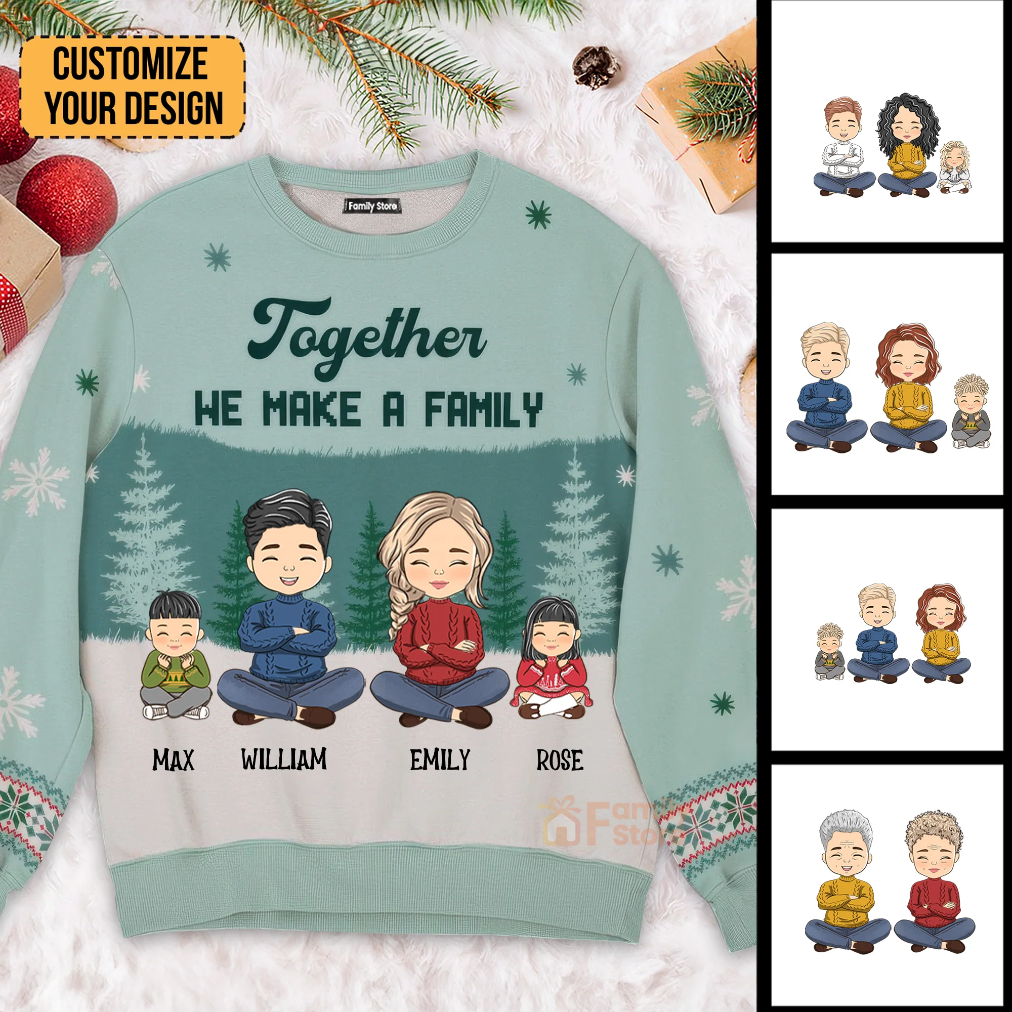 Together We Make A Home, A Family - Gift For Family Member - Personalized Ugly Sweatshirt - CL35 NA94 - Image 2