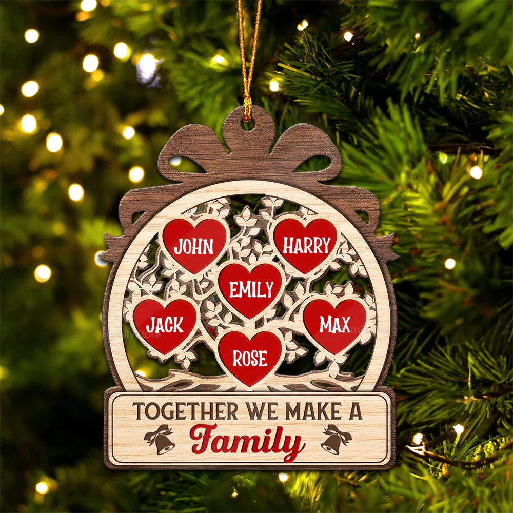 Together We Make Custom Quote - Gift For Family - Personalized Wood Ornament - NA94 - Image 6