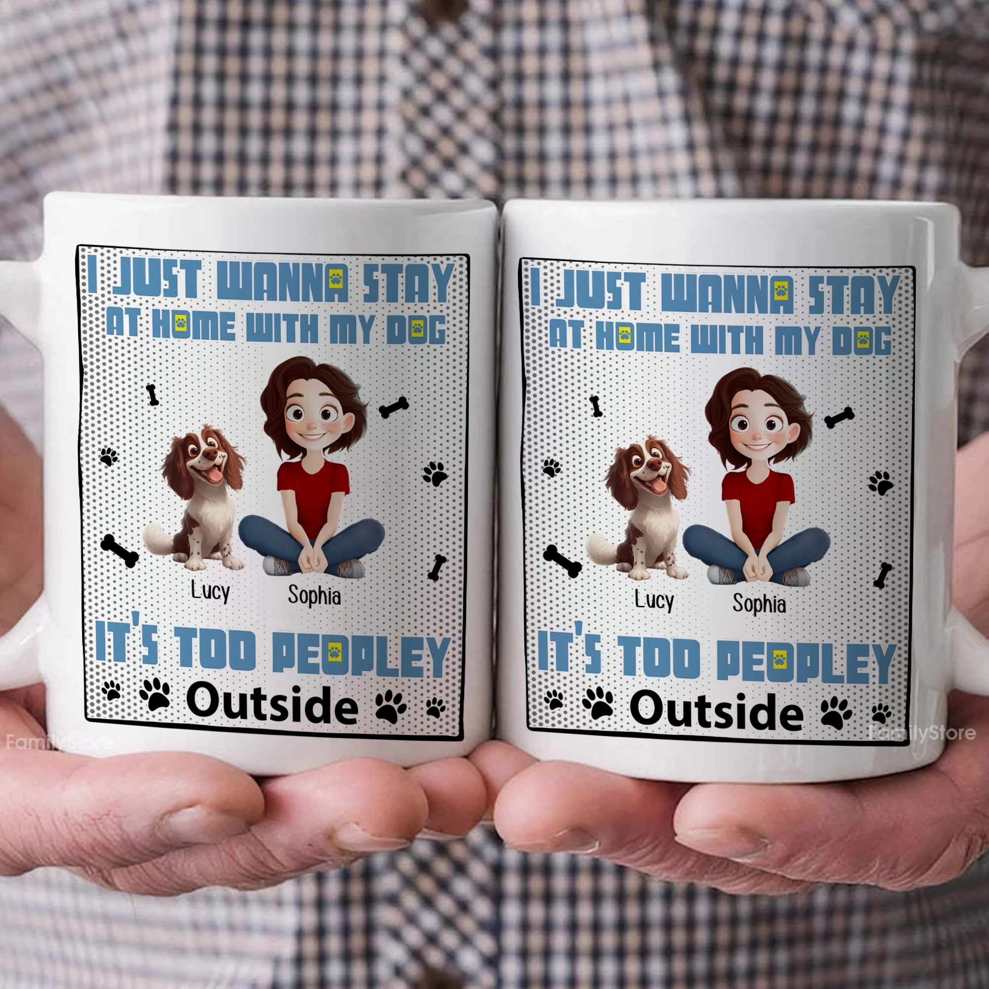 Too Peopley Outside - Personalized Mug - Gift for Pet Owners, Pet Lovers, Dog Mom | CLP15 NH96 - Image 3