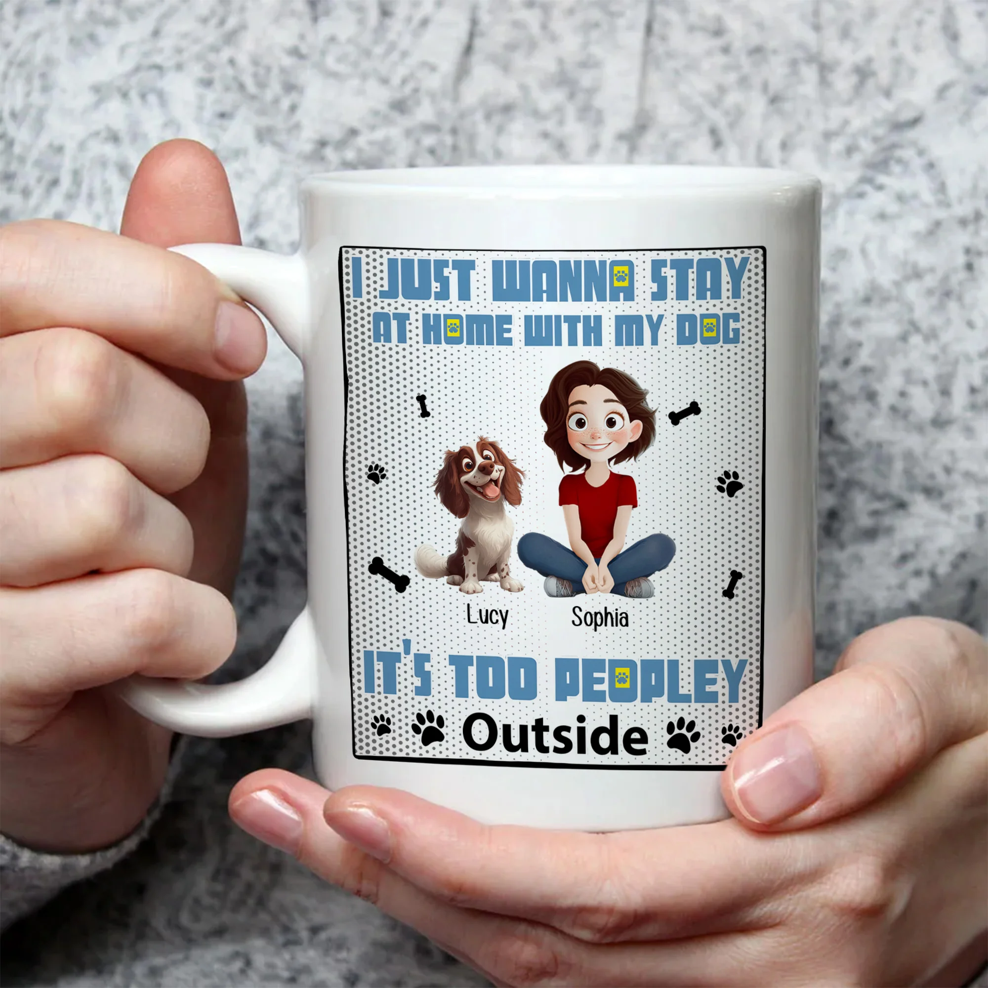 Too Peopley Outside - Personalized Mug - Gift for Pet Owners, Pet Lovers, Dog Mom | CLP15 NH96 - Image 4