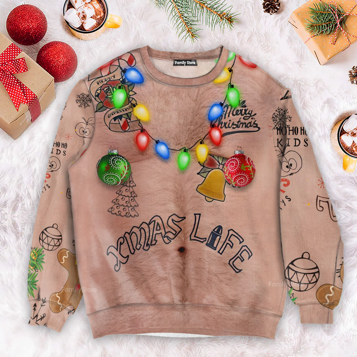 Topless Xmas Life Santa - Ugly Christmas Sweater - Funny Gift For Friend, Family Member - Image 4