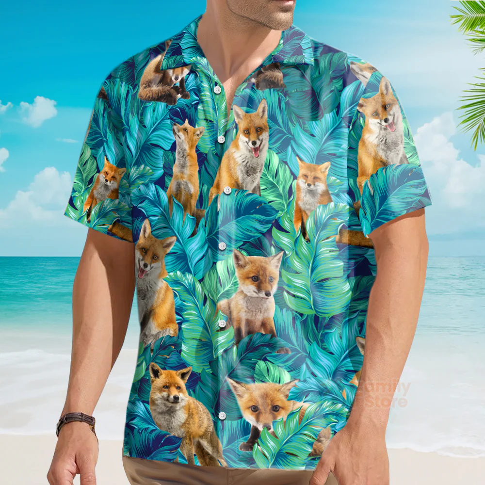 Tropical Fox Casual Button Down - Hawaiian Shirts - Image 4