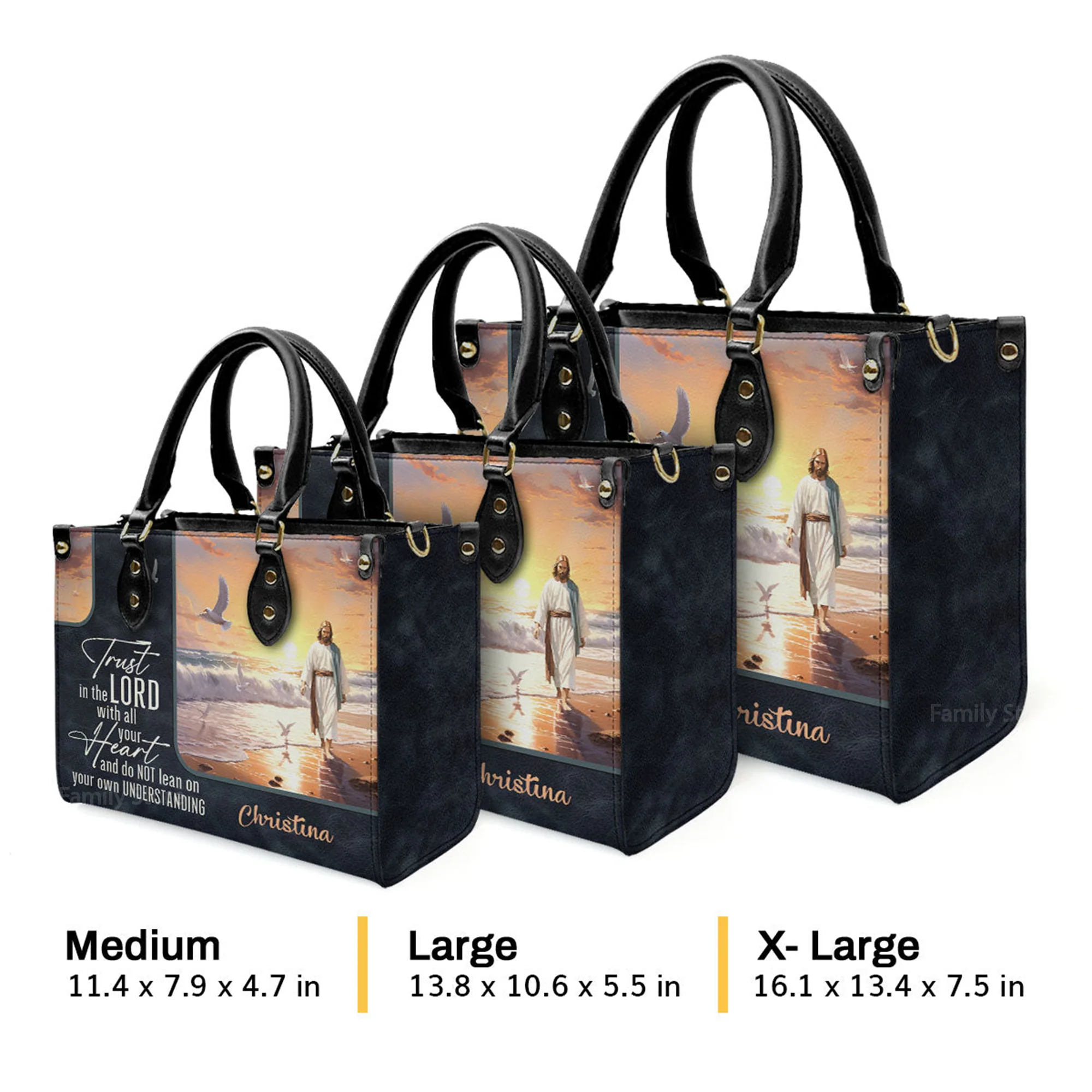 Trust in the Lord - Beautiful Personalized Leather Handbag - AT4081236 - Image 4