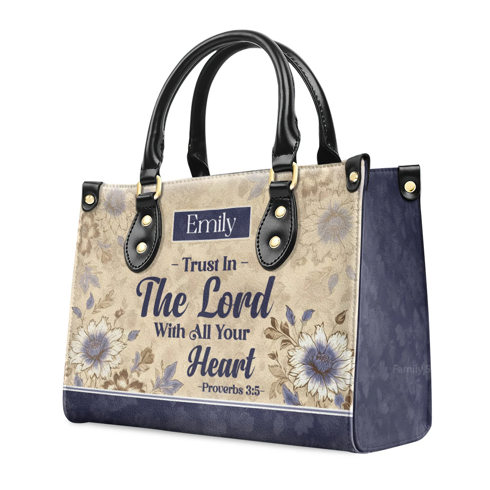 Trust In The Lord - Scripture Gifts For Women Of God - Personalized Leather Handbag With Handle - AT4081446 - Image 3