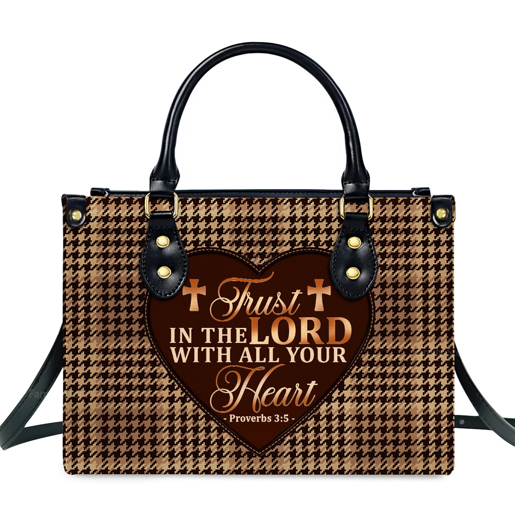 Trust In The Lord With All Your Heart - Personalized Leather Handbag With Handle - AT4081238 - Image 2