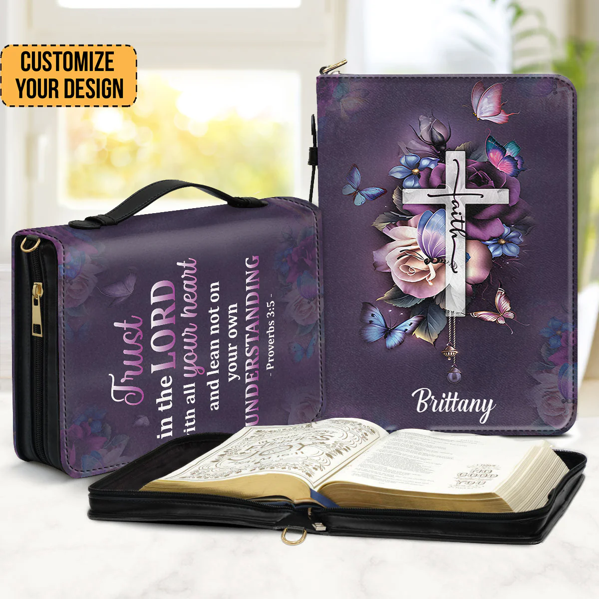 Trust In The Lord With All Your Heart - Thoughtful Gift For Christians - Personalized Bible Covers - AT4080724